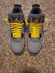 jordan 4 cool grey yellow laces