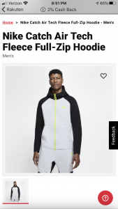 nike catching air tech fleece hoodie