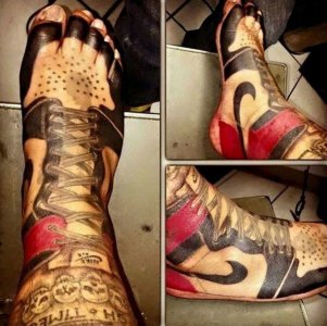 Someone Actually Tattooed a Pair of Jordan 1s on Their Foot.jpeg