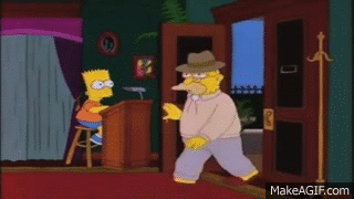 Grandpa Simpson walking in and out. on Make a GIF