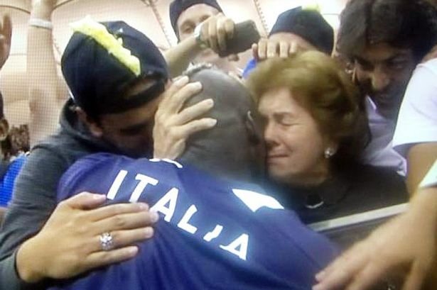 Mario+Balotelli+hugs+his+adopted+mother+at+the+end+of+the+Euro+2012+semi+final+match
