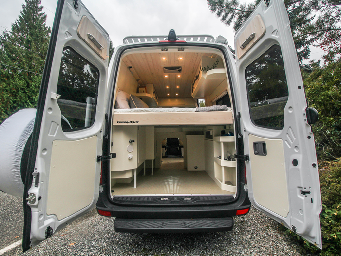 Freedom Vans Built Mercedes-Benz Sprinter Camper Van for a Woman to Travel