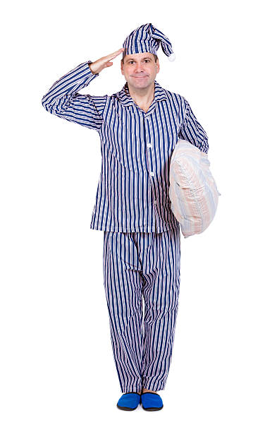 Man In Pajamas Stock Photo - Download Image Now - Pajamas, Sleeping, Men