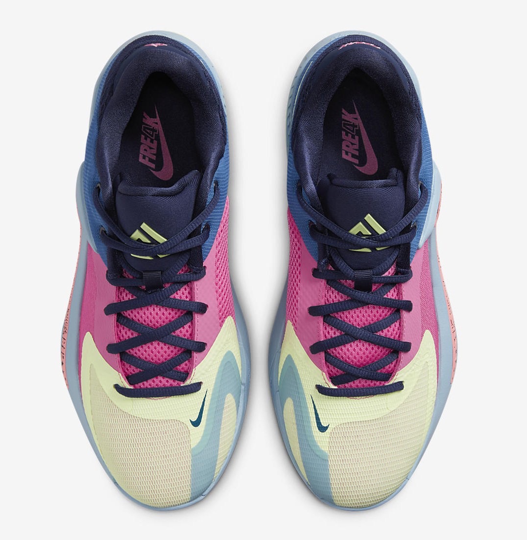 Nike Zoom Freak 4 Unbelievable Dark Marina Blue Barely Volt Pink Gaze DO9680-400 Release Date